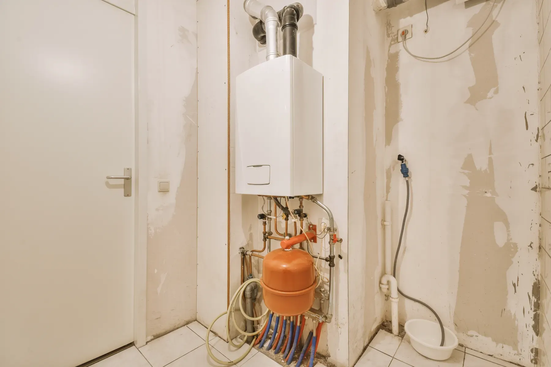 Central heating pipework run through a property