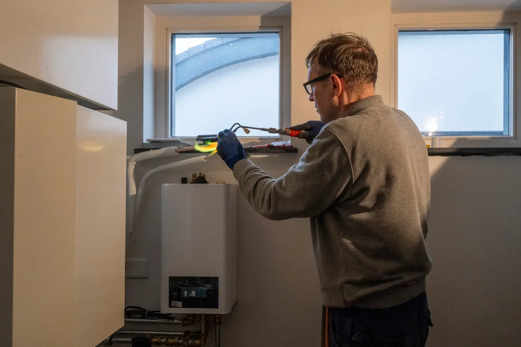 RPH Home Services engineer completing a boiler installation