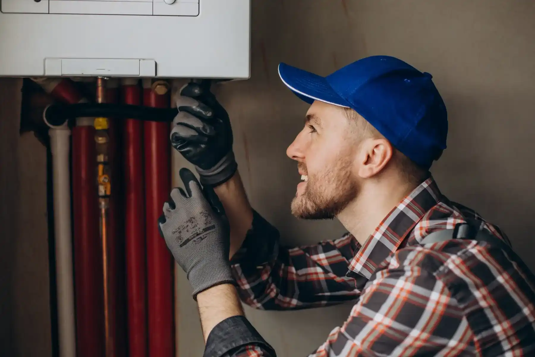 RPH engineer carrying out an annual boiler service